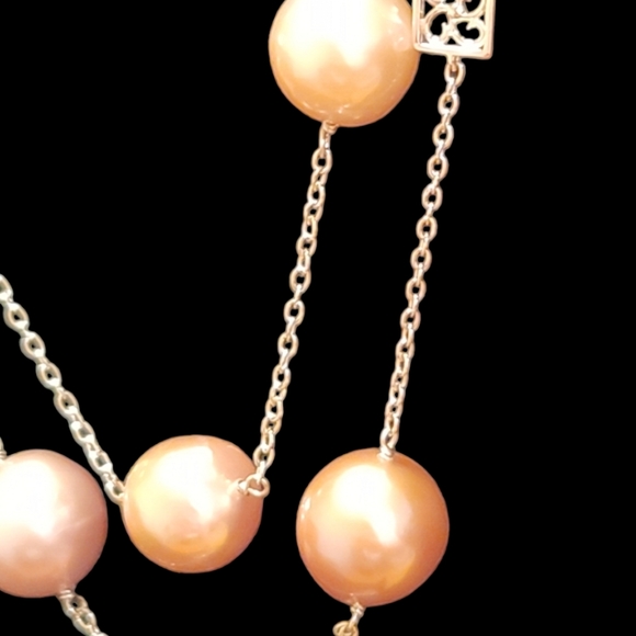 🔥PRICE CUT🔥NWT BAROQUE PEARL LAYERED RHODIUM OVER STERLING SILVER NECKLACE - Picture 9 of 16